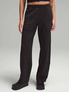 lululemon Cotton-Blend Double-Knit Mid-Rise Cargo Pant - Black